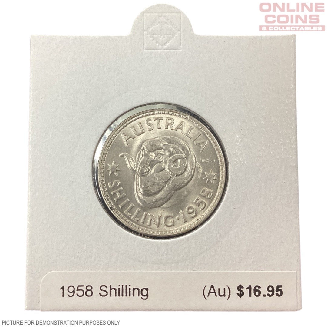 1958 Shilling (Au) loose in 2x2